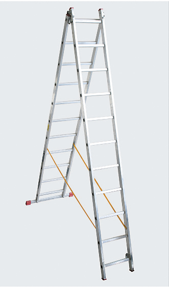 Лестница двухсекционная алюминиевая Новая высота 2х6